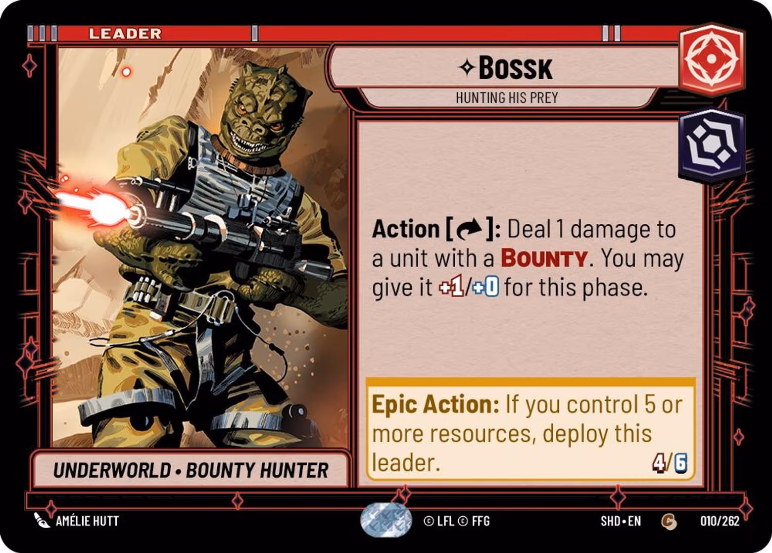 Bossk - Hunting His Prey SHD-010 Star Wars Unlimited card
