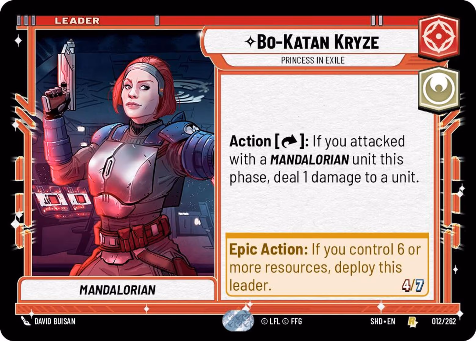 Bo-Katan Kryze - Princess in Exile SHD-012 Star Wars Unlimited card