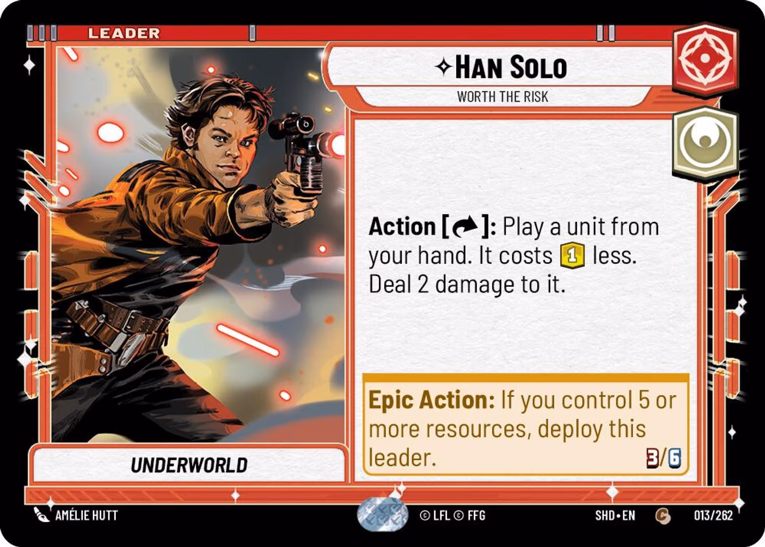 Han Solo - Worth the Risk SHD-013 Star Wars Unlimited card