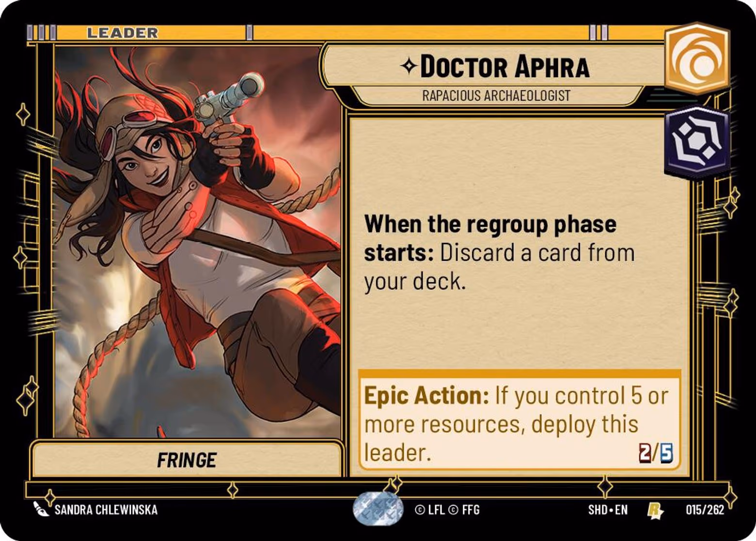 Doctor Aphra - Rapacious Archaeologist SHD-015 Star Wars Unlimited card