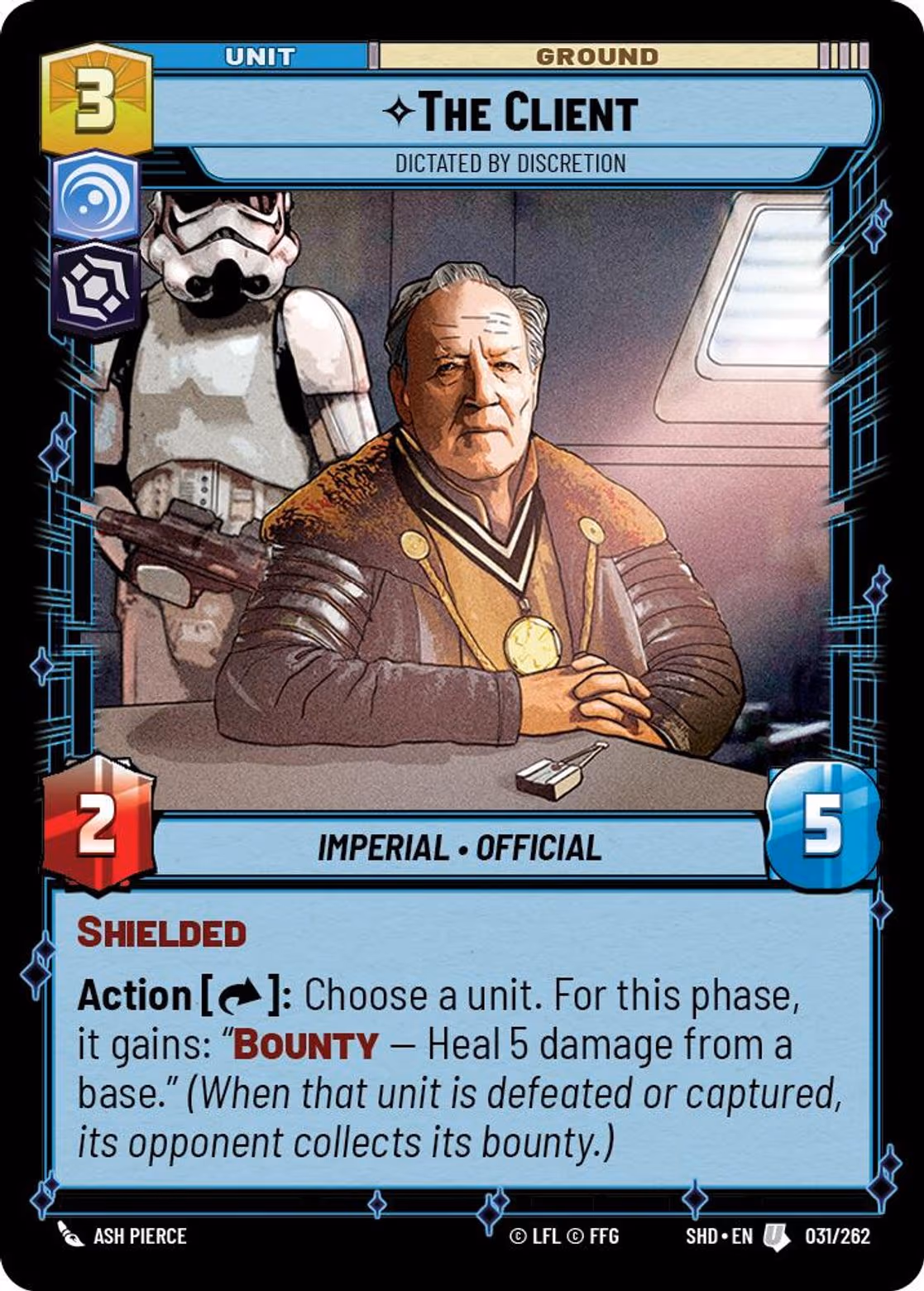 The Client - Dictated by Discretion SHD-031 Star Wars Unlimited card