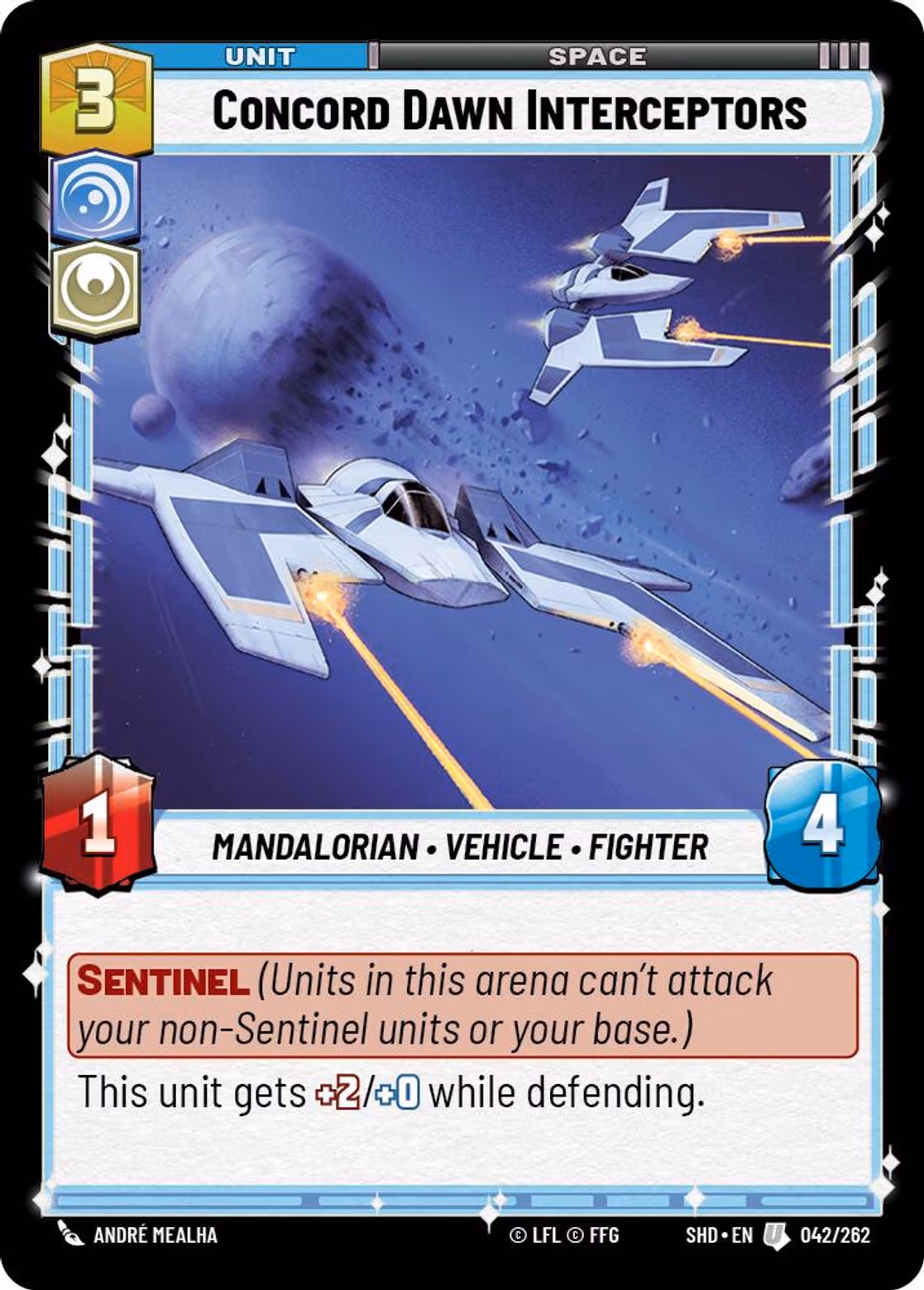 Concord Dawn Interceptors SHD-042 Star Wars Unlimited card