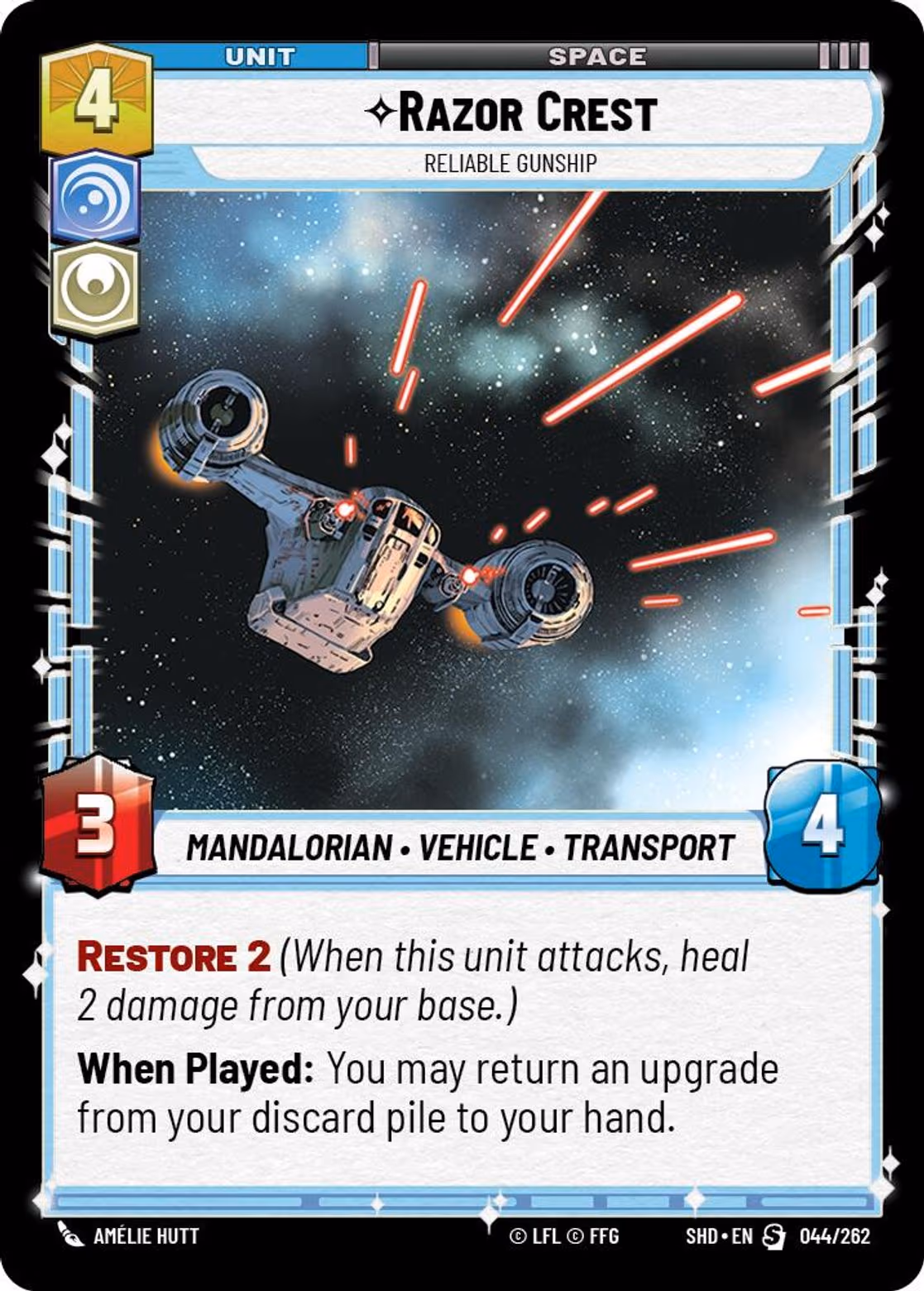 Razor Crest - Reliable Gunship SHD-044 Star Wars Unlimited card