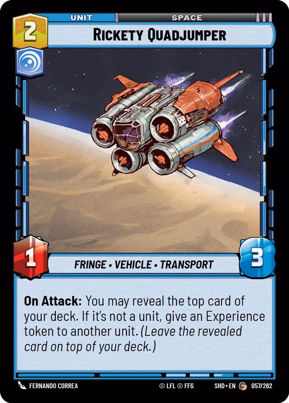 Rickety Quadjumper SHD-057 Star Wars Unlimited card