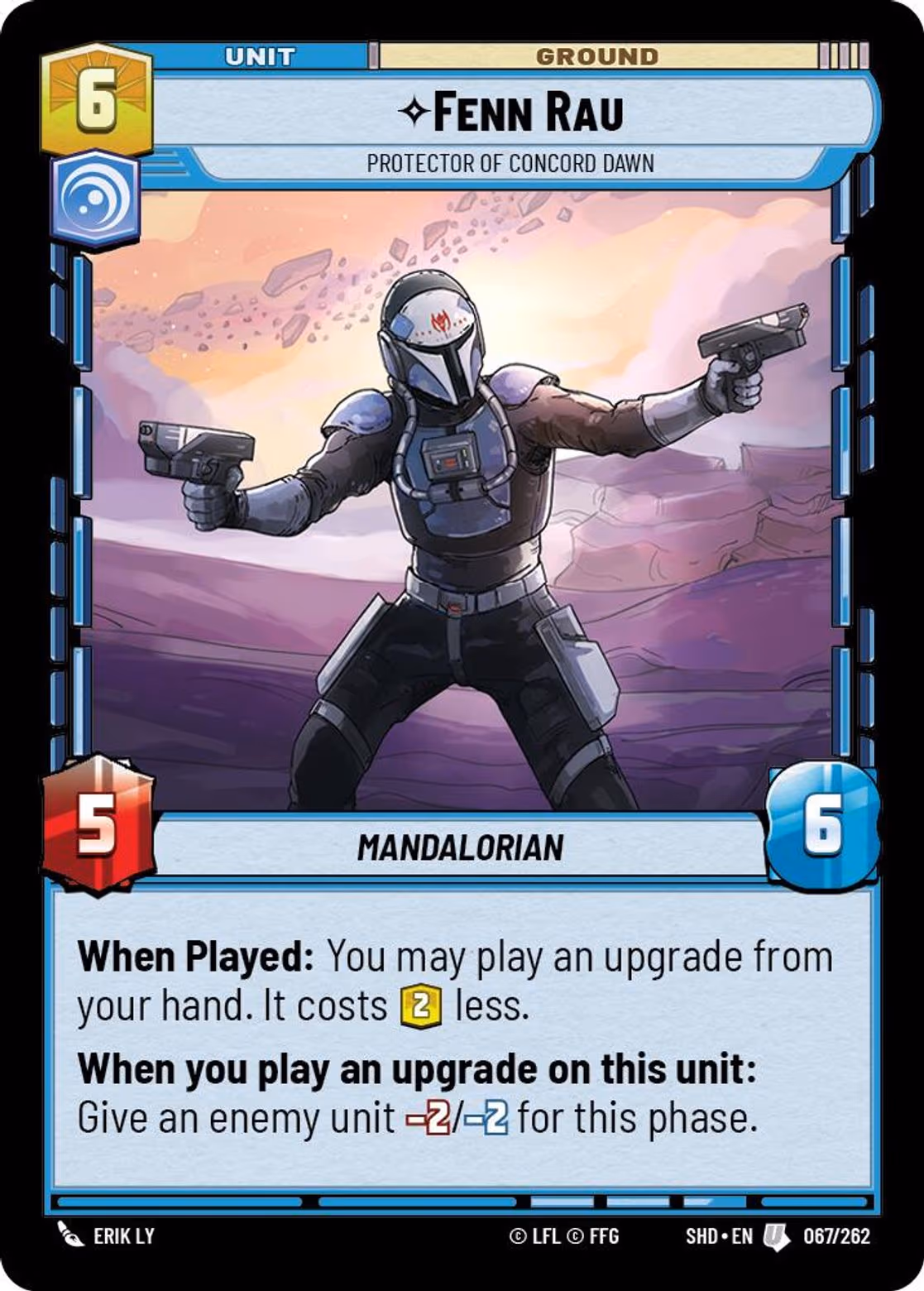 Fenn Rau - Protector of Concord Dawn SHD-067 Star Wars Unlimited card