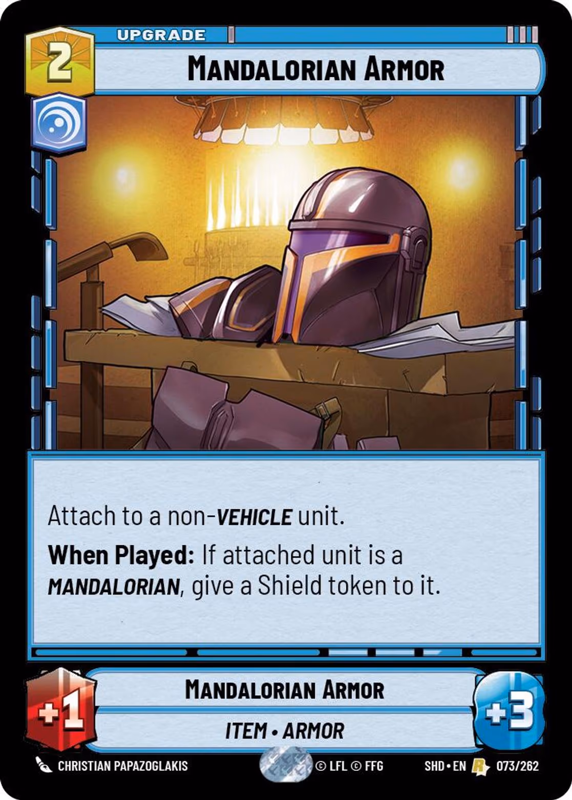 Mandalorian Armor SHD-073 Star Wars Unlimited card