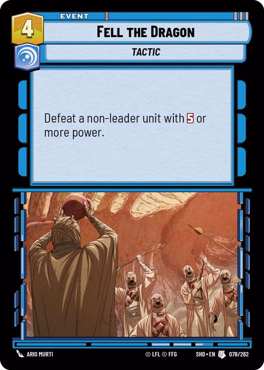 Fell the Dragon SHD-078 Star Wars Unlimited card