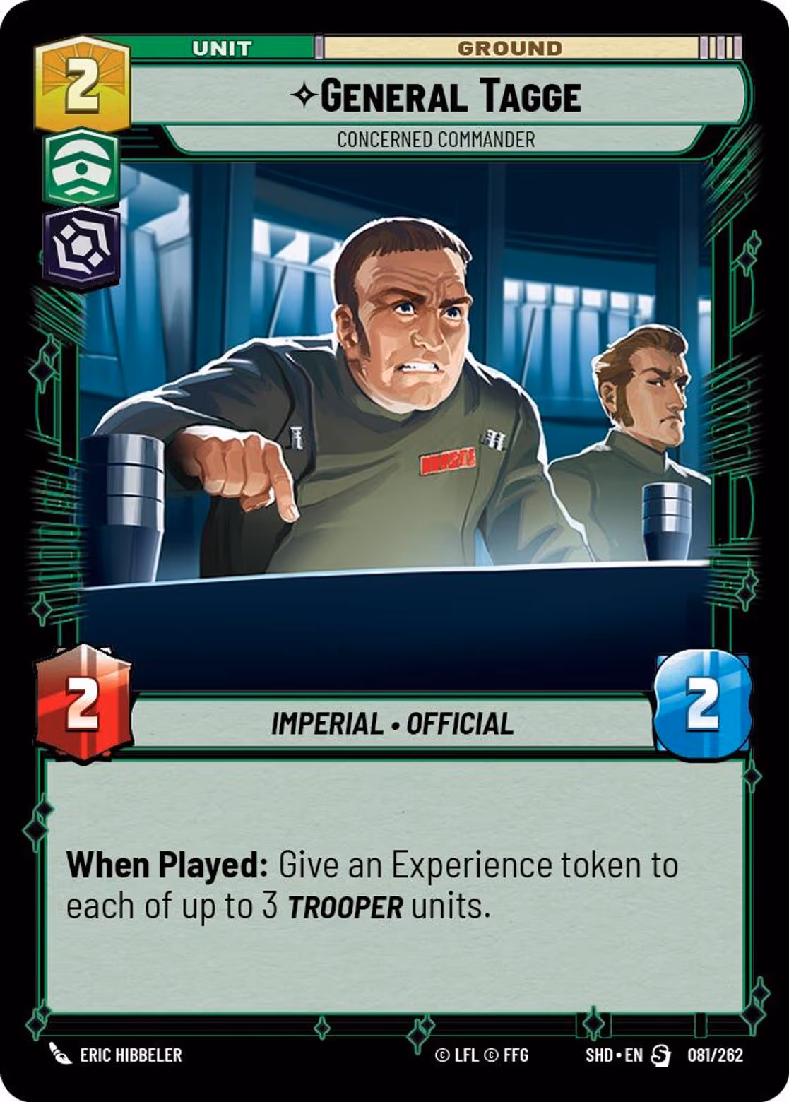 General Tagge - Concerned Commander SHD-081 Star Wars Unlimited card