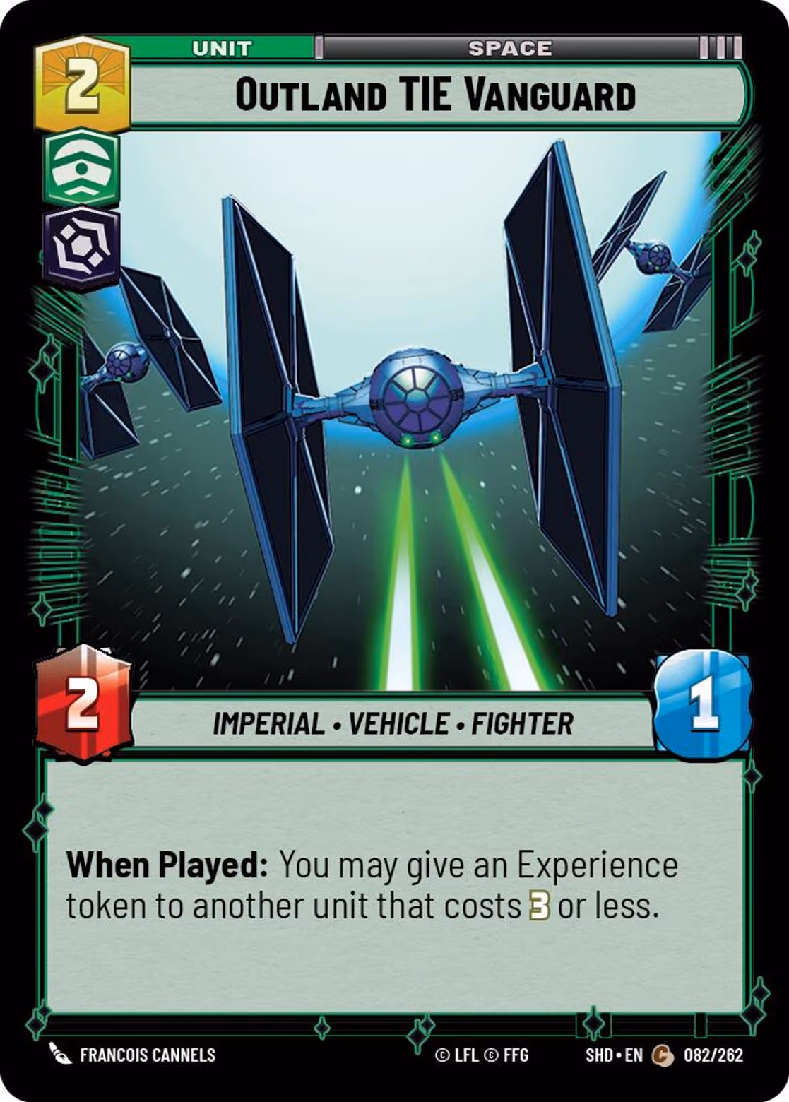 Outland TIE Vanguard SHD-082 Star Wars Unlimited card