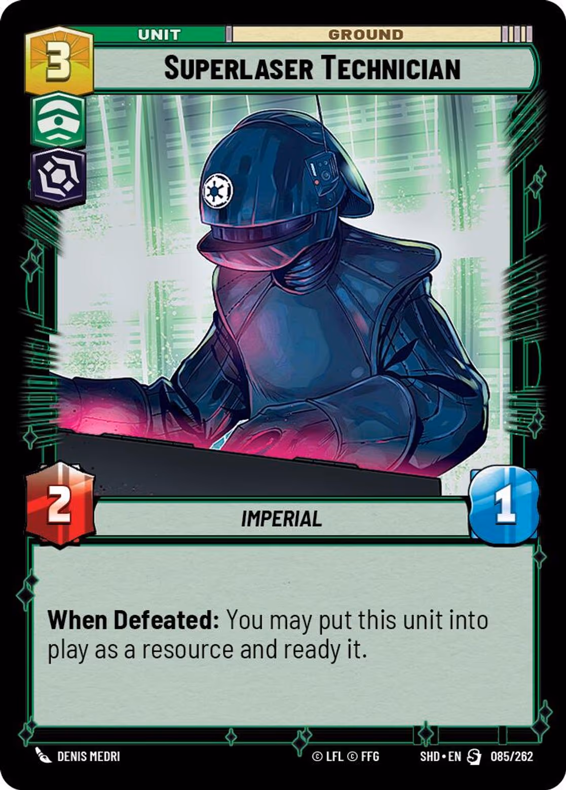 Superlaser Technician SHD-085 Star Wars Unlimited card