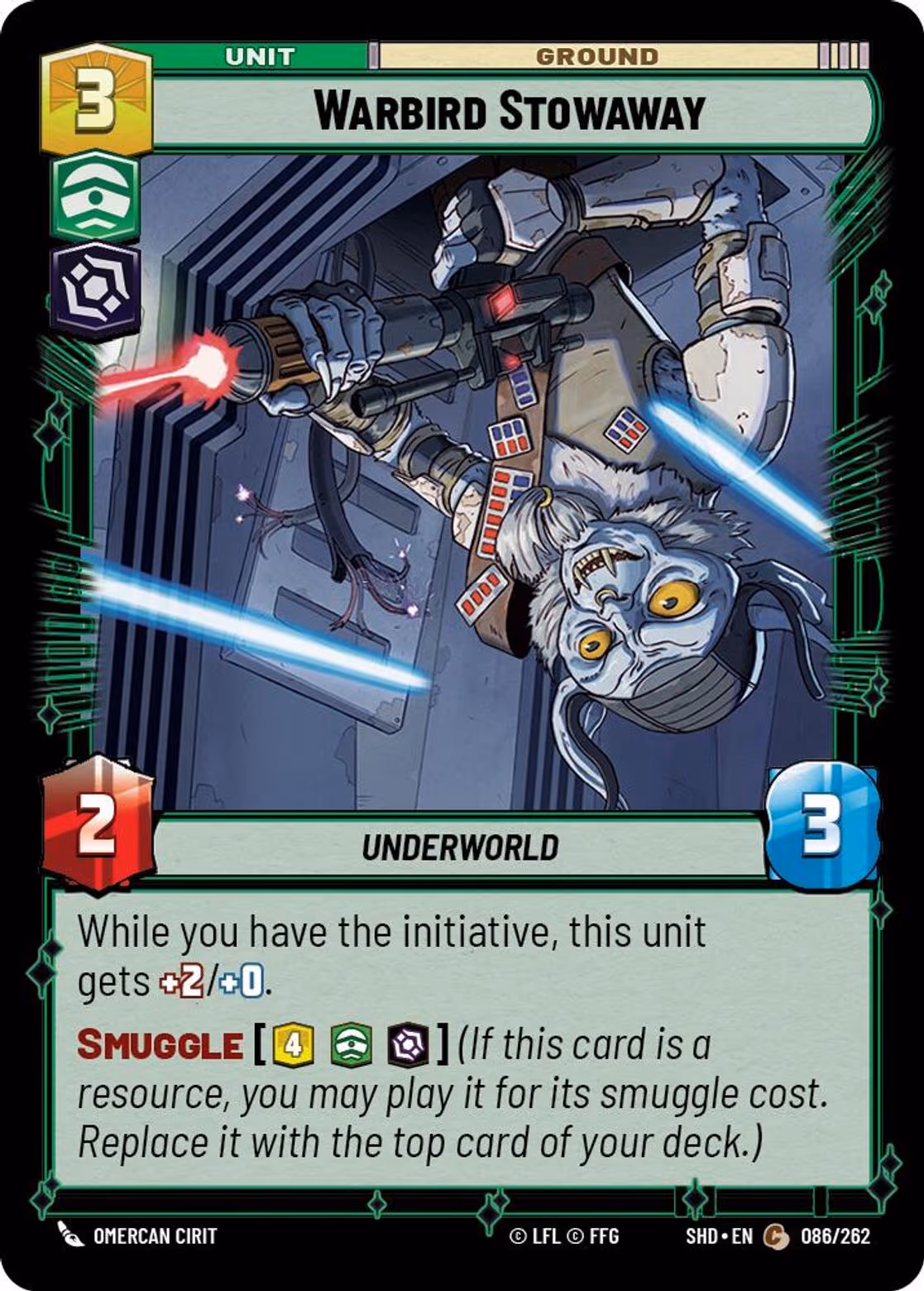 Warbird Stowaway SHD-086 Star Wars Unlimited card