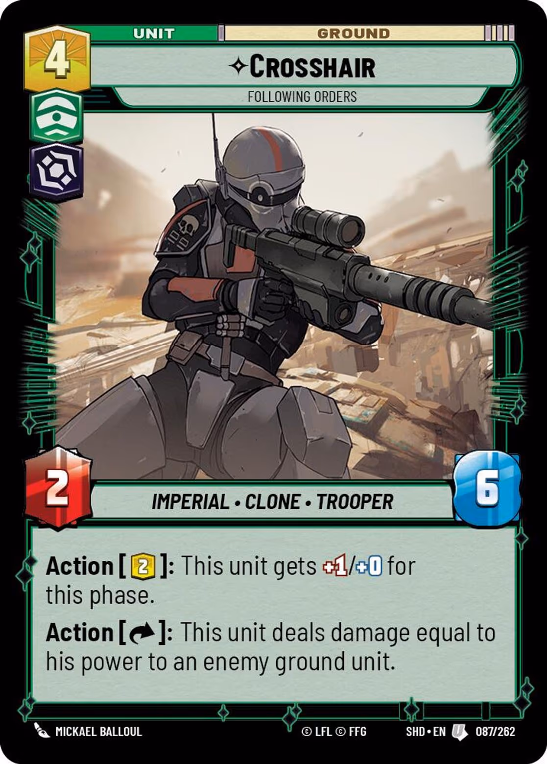 Crosshair - Following Orders SHD-087 Star Wars Unlimited card