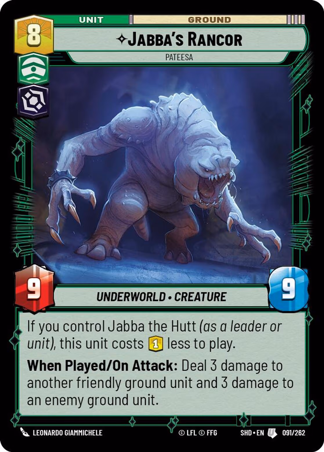 Jabba's Rancor - Pateesa SHD-091 Star Wars Unlimited card