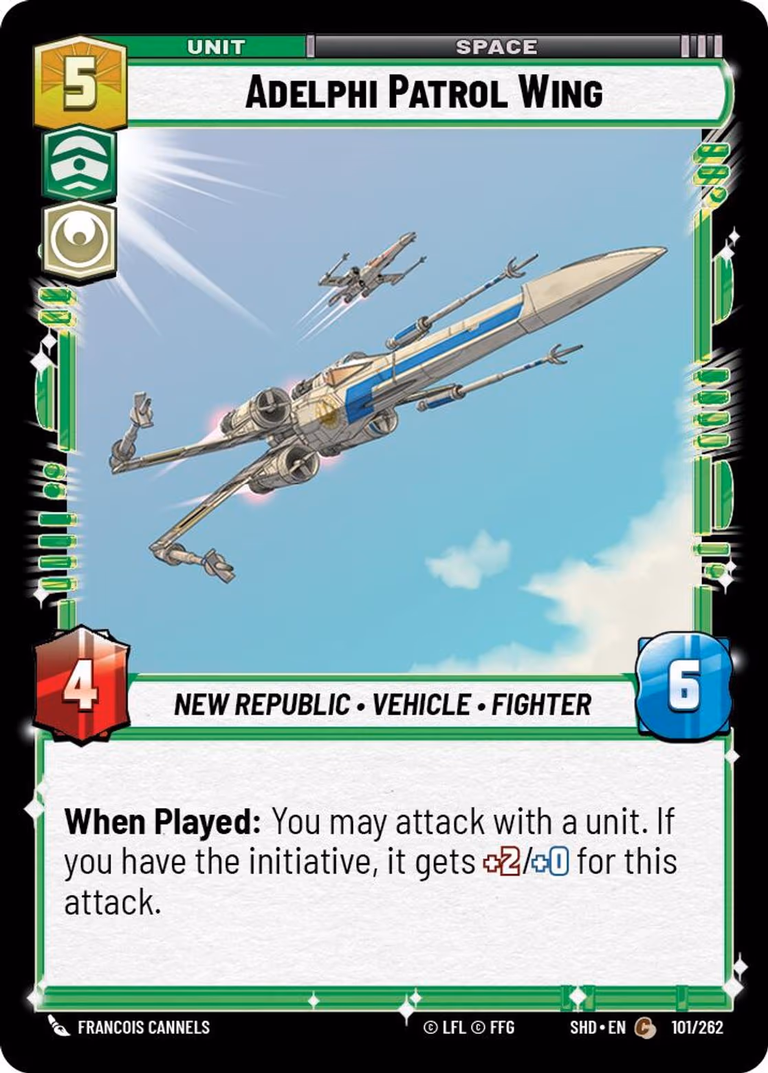 Adelphi Patrol Wing SHD-101 Star Wars Unlimited card