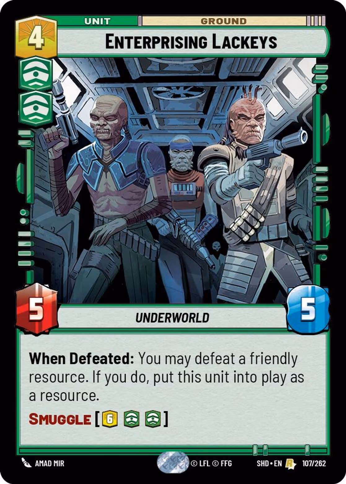 Enterprising Lackeys SHD-107 Star Wars Unlimited card