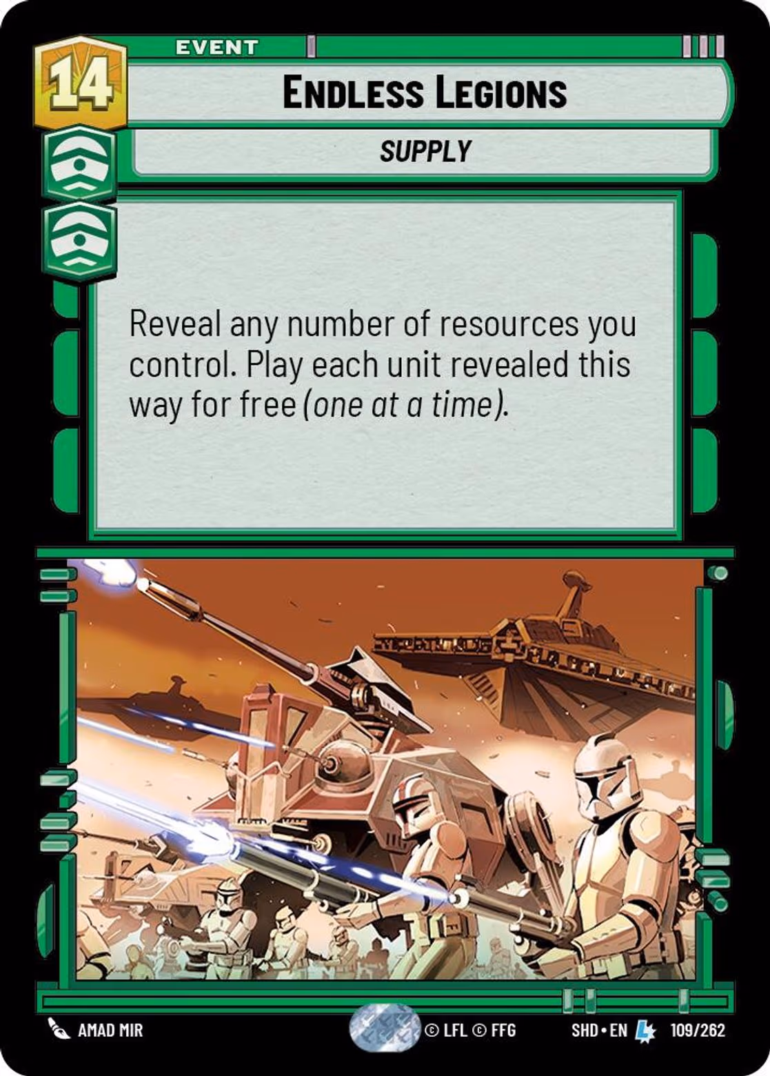 Endless Legions SHD-109 Star Wars Unlimited card