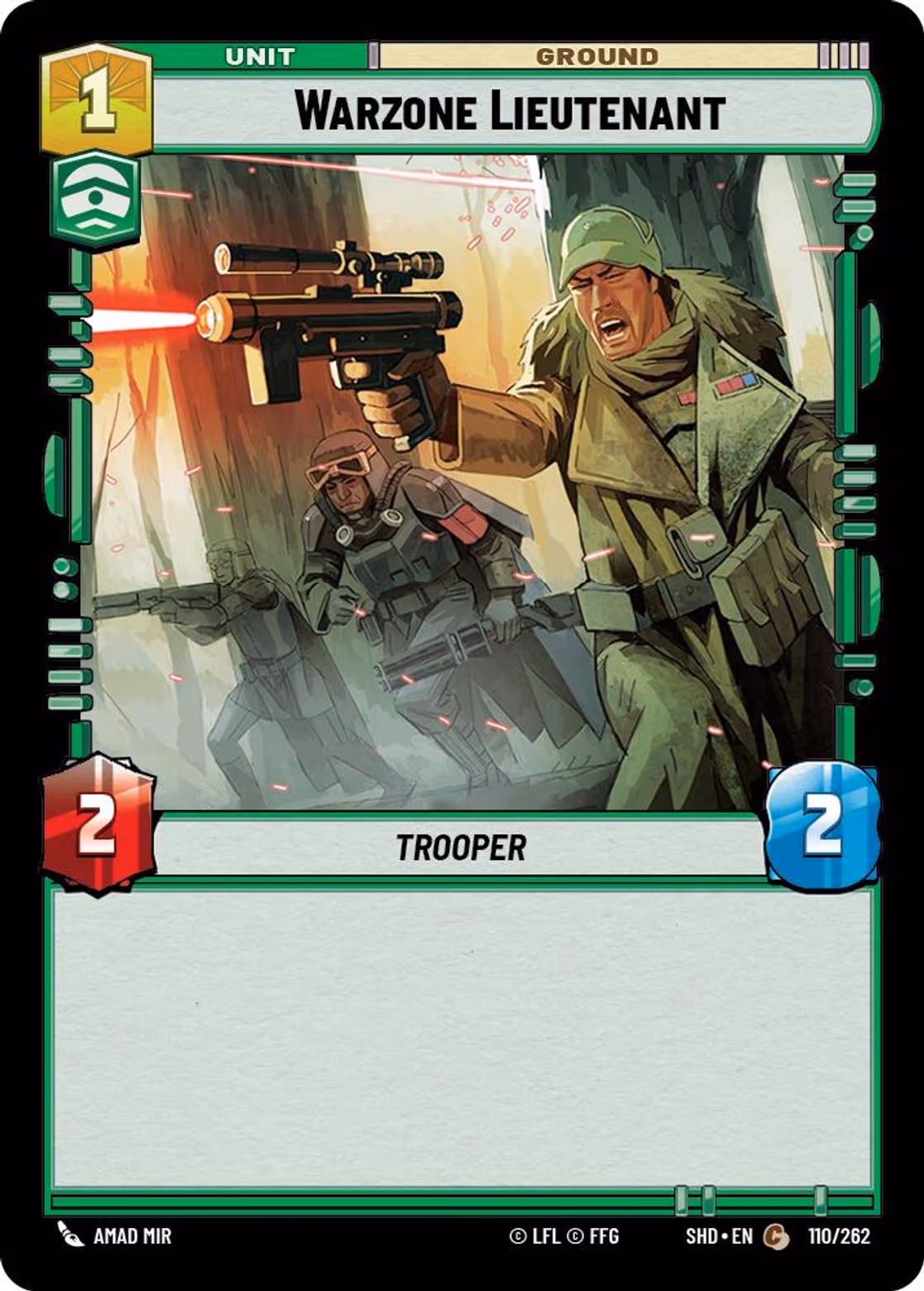 Warzone Lieutenant SHD-110 Star Wars Unlimited card