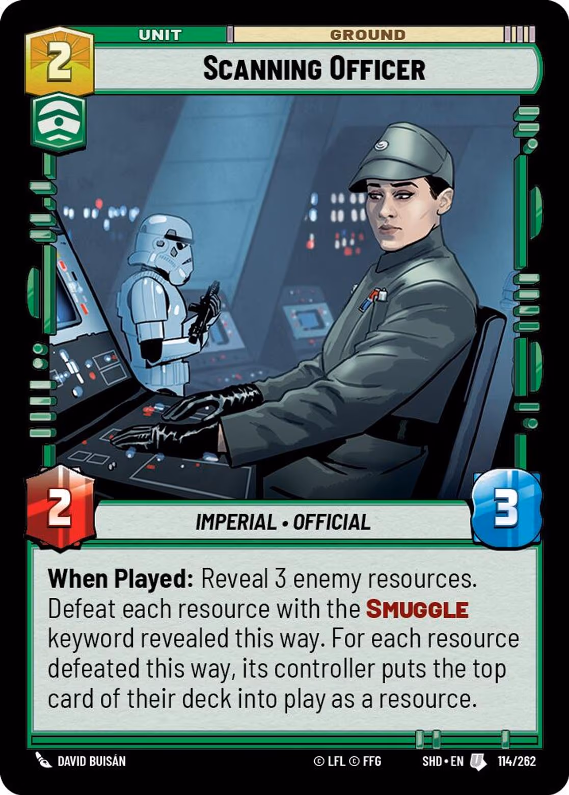 Scanning Officer SHD-114 Star Wars Unlimited card