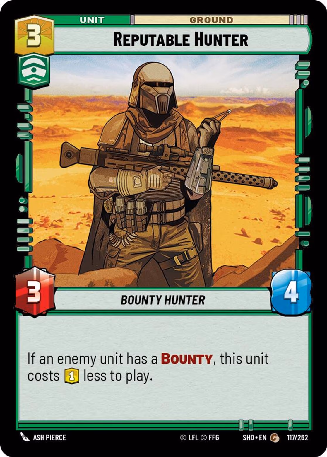 Reputable Hunter SHD-117 Star Wars Unlimited card