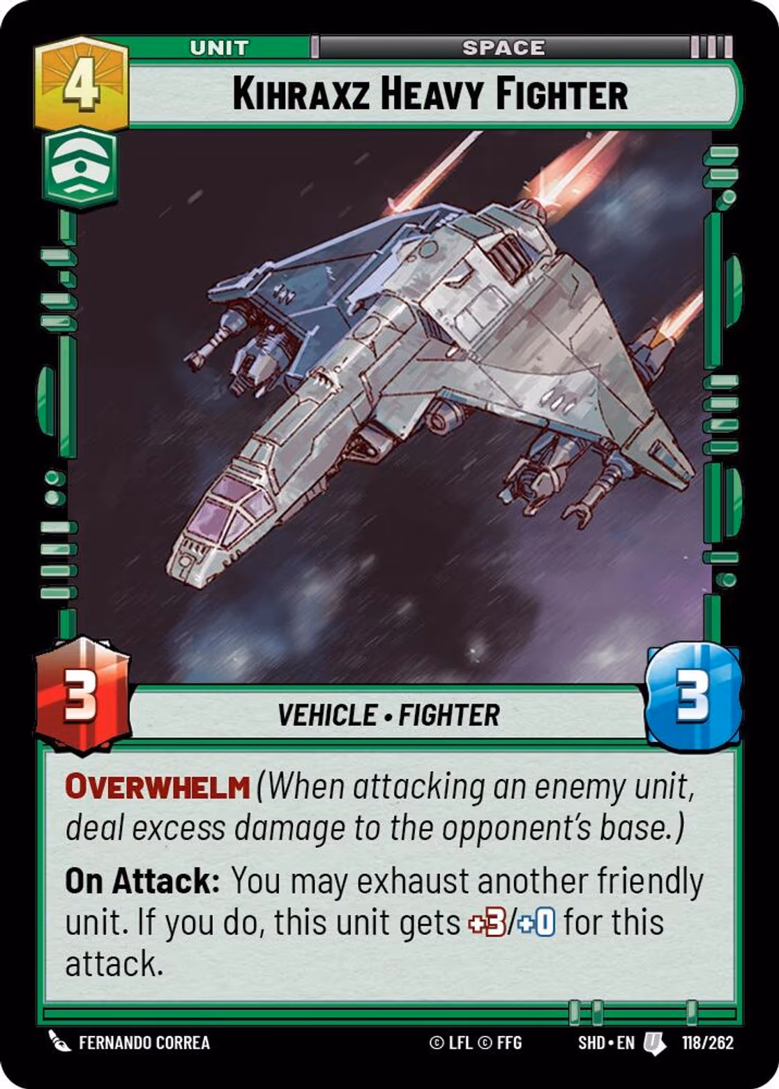 Kihrazx Heavy Fighter SHD-118 Star Wars Unlimited card