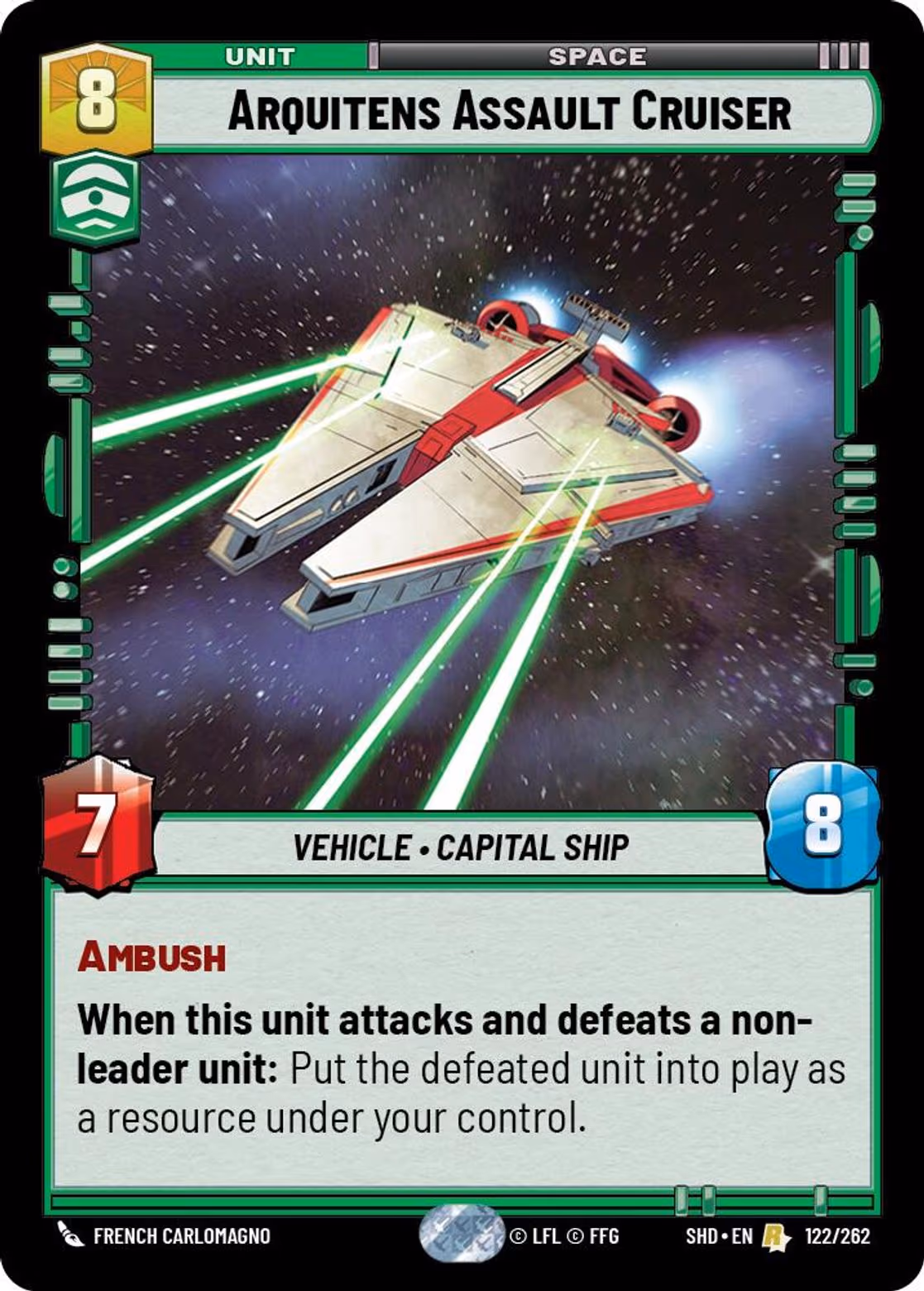 Arquitens Assault Cruiser SHD-122 Star Wars Unlimited card