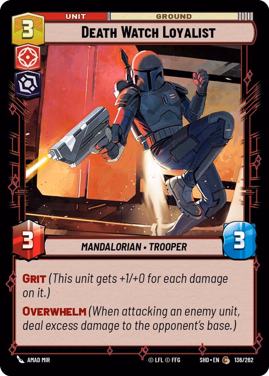 Death Watch Loyalist SHD-136 Star Wars Unlimited card