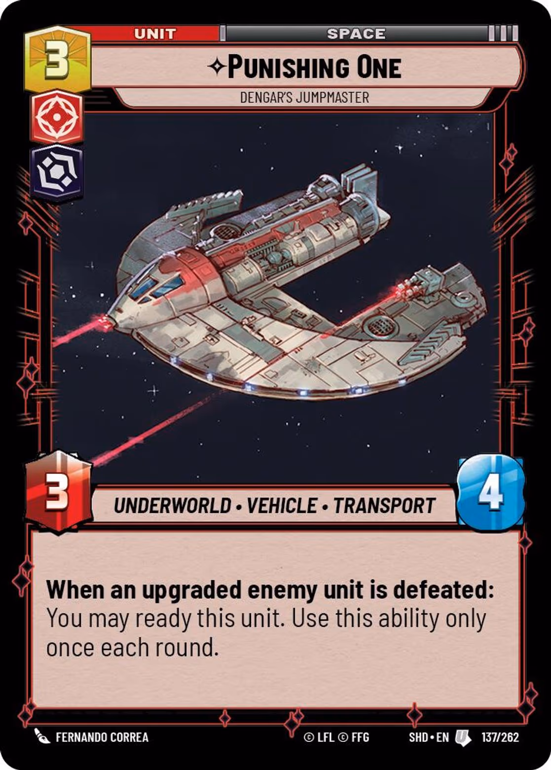Punishing One - Dengar's Jumpmaster SHD-137 Star Wars Unlimited card
