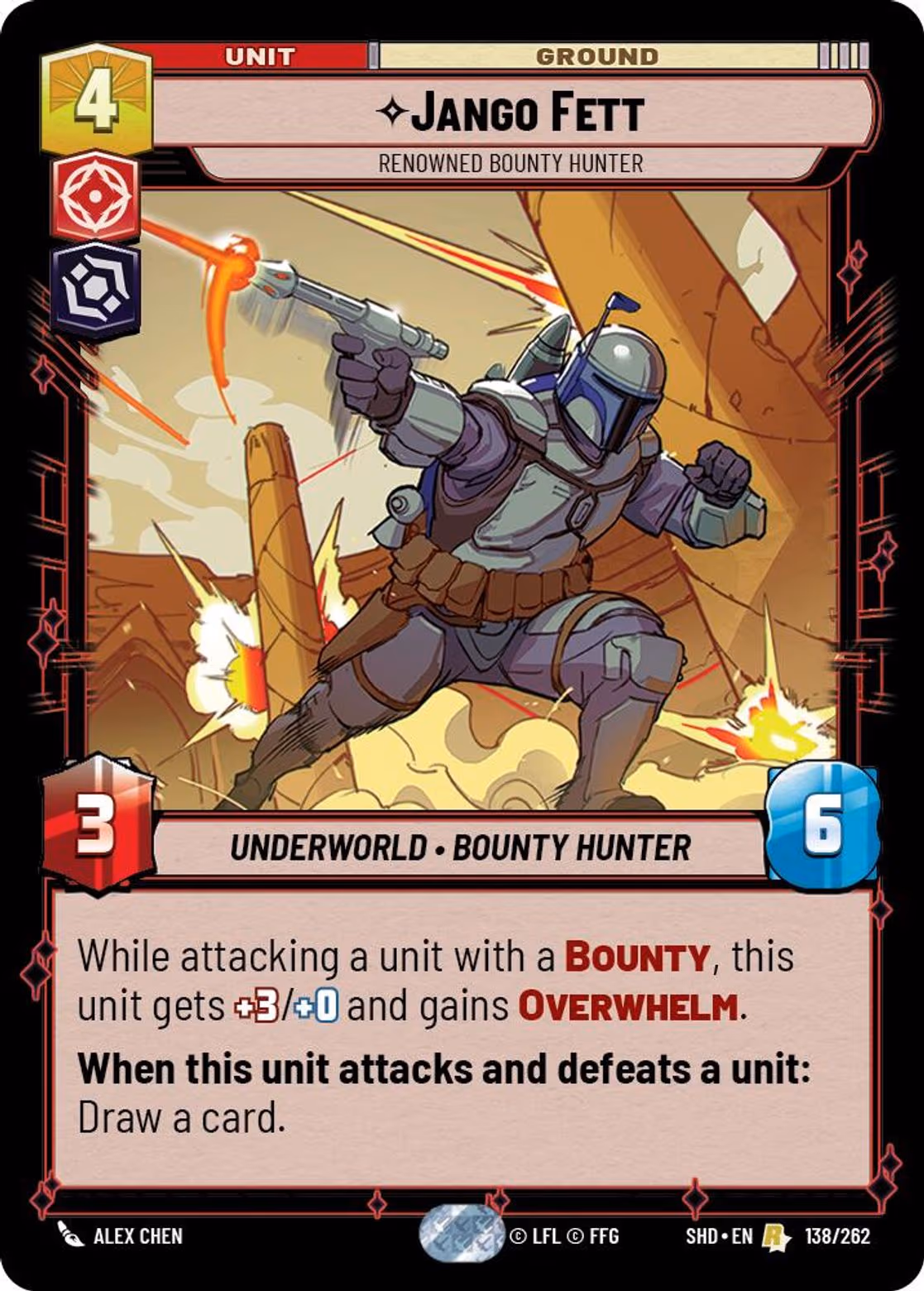 Jango Fett - Renowned Bounty Hunter SHD-138 Star Wars Unlimited card