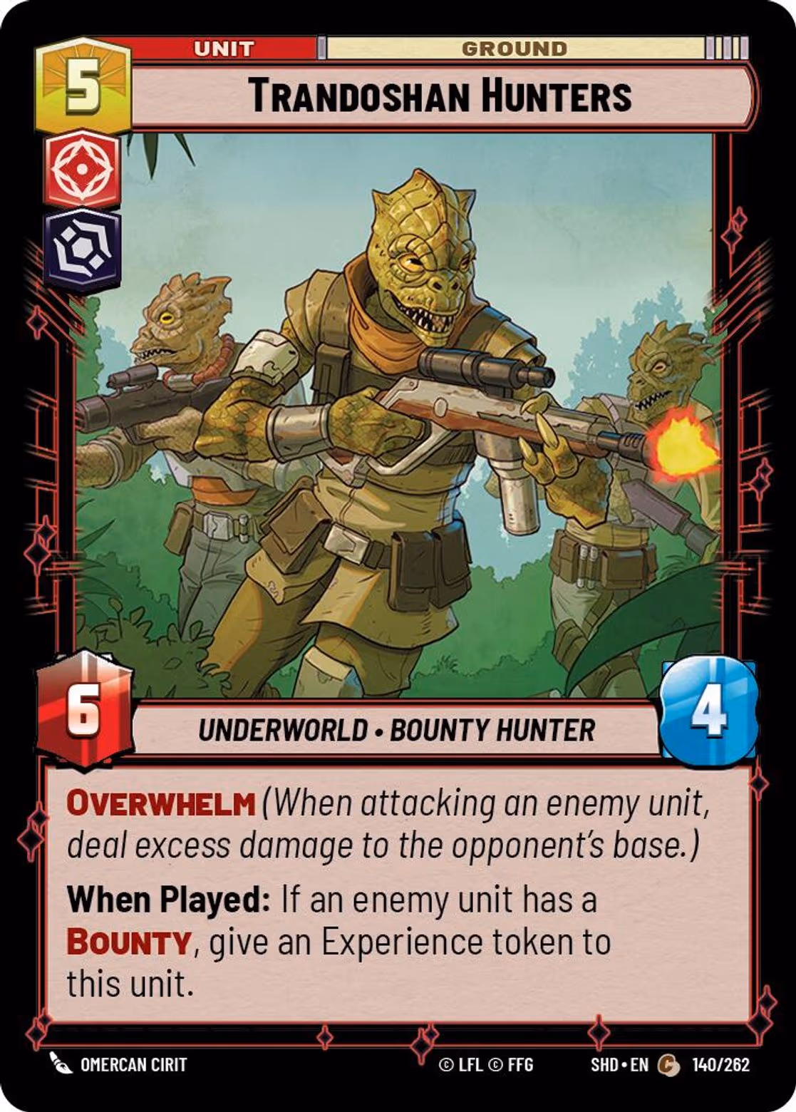 Trandoshan Hunters SHD-140 Star Wars Unlimited card