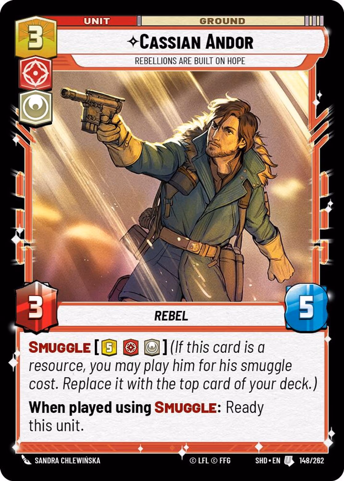 Cassian Andor - Rebellions Are Built On Hope SHD-148 Star Wars Unlimited card