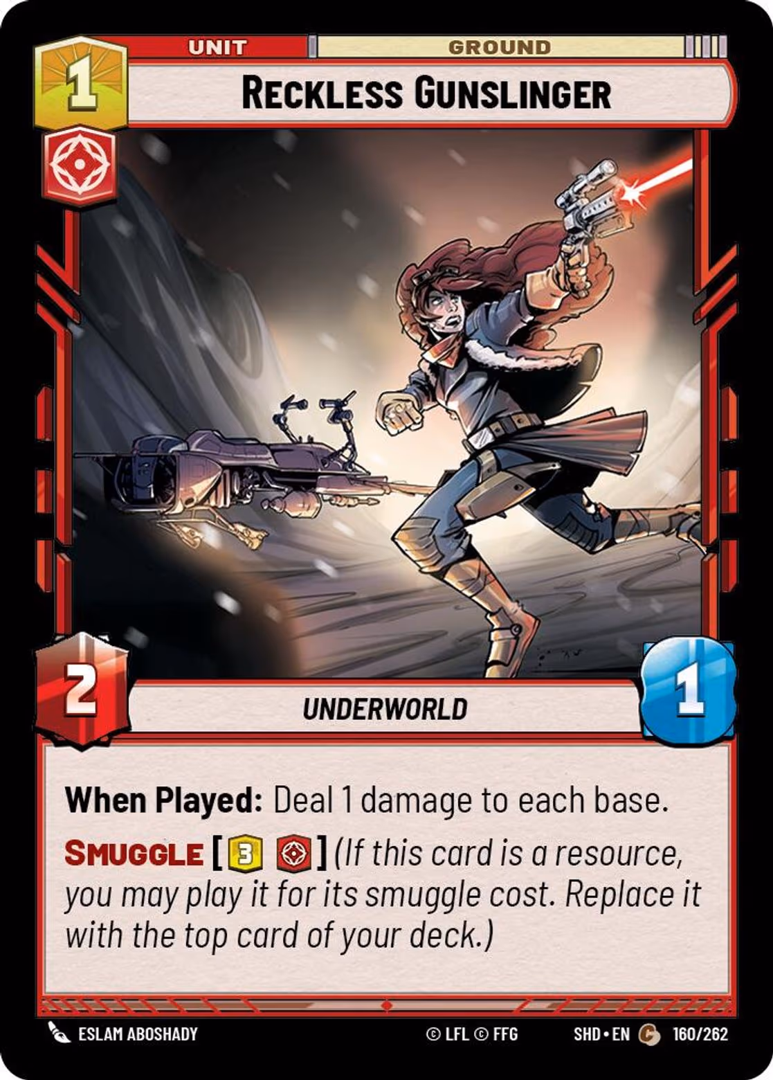 Reckless Gunslinger SHD-160 Star Wars Unlimited card