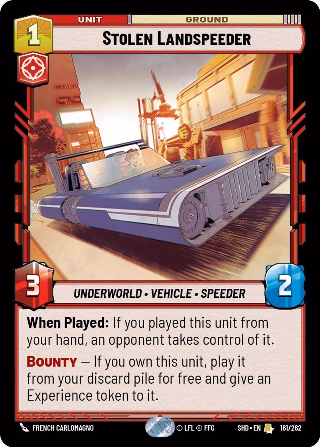 Stolen Landspeeder SHD-161 Star Wars Unlimited card