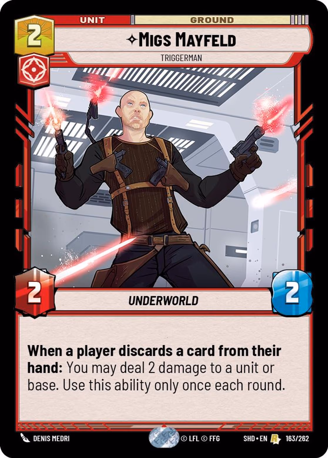 Migs Mayfeld - Triggerman SHD-163 Star Wars Unlimited card