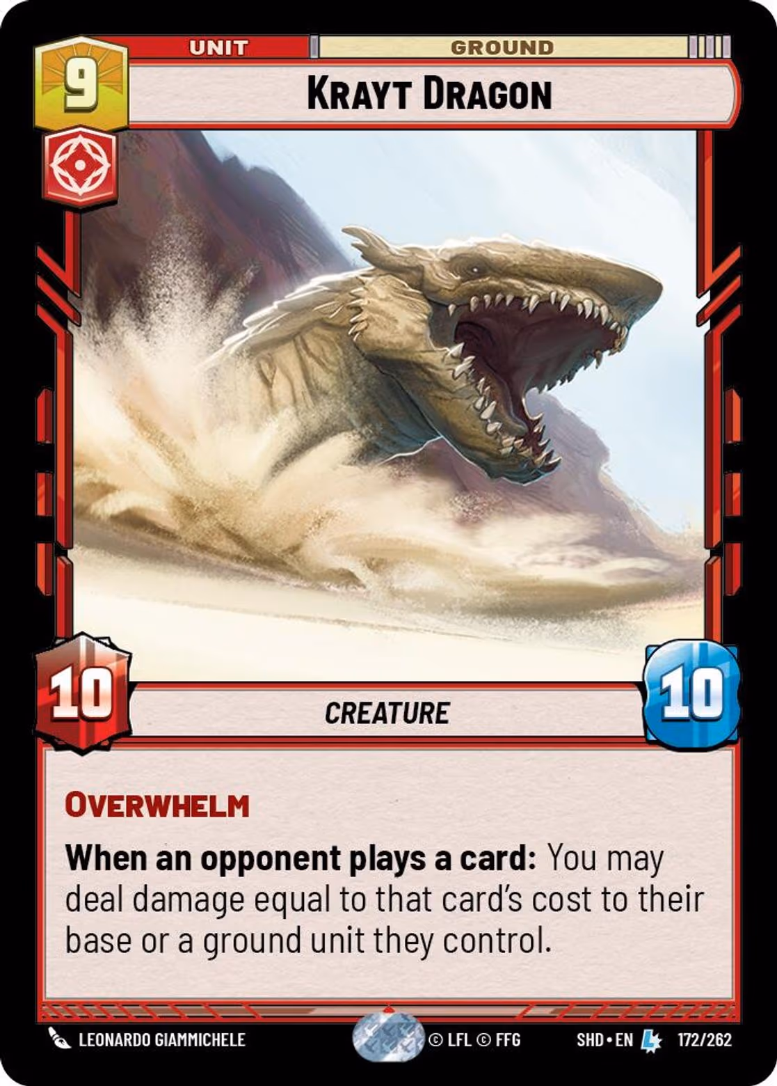 Krayt Dragon SHD-172 Star Wars Unlimited card