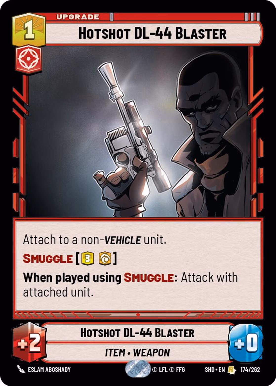Hotshot DL-44 Blaster SHD-174 Star Wars Unlimited card