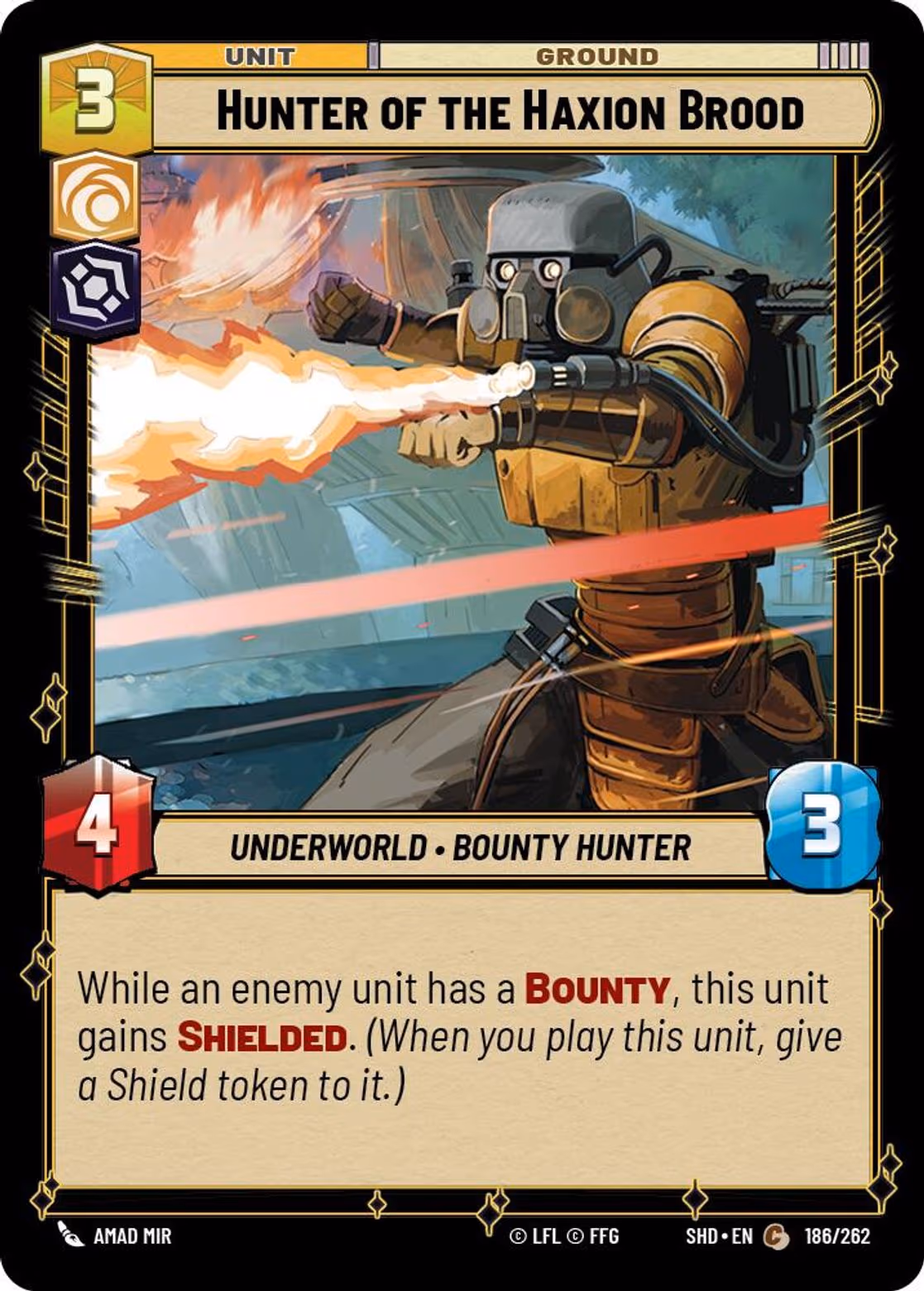 Hunter of the Haxion Brood SHD-186 Star Wars Unlimited card