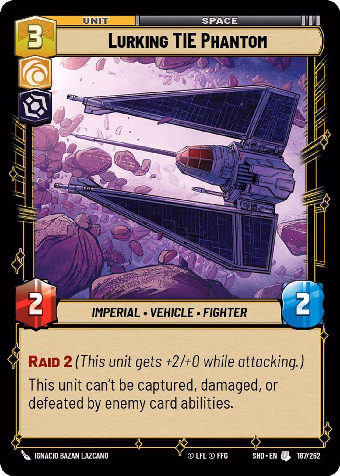 Lurking TIE Phantom SHD-187 Star Wars Unlimited card