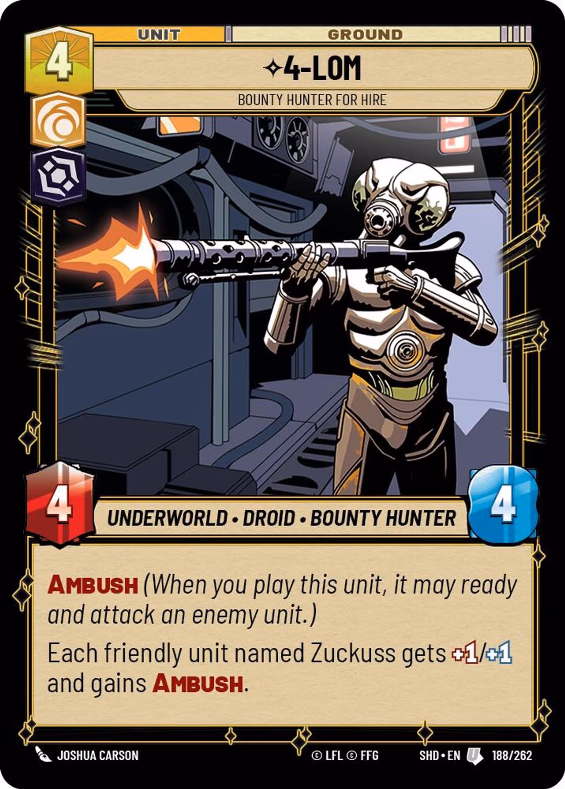 4-LOM - Bounty Hunter for Hire SHD-188 Star Wars Unlimited card