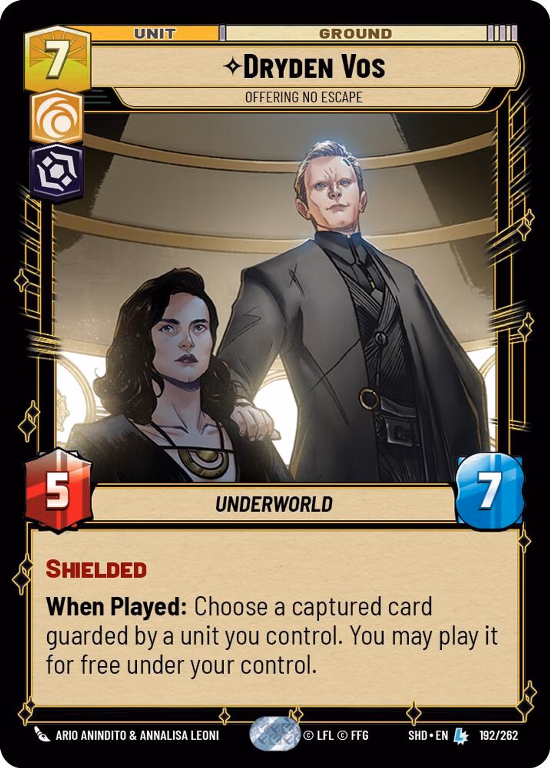 Dryden Vos - Offering No Escape SHD-192 Star Wars Unlimited card