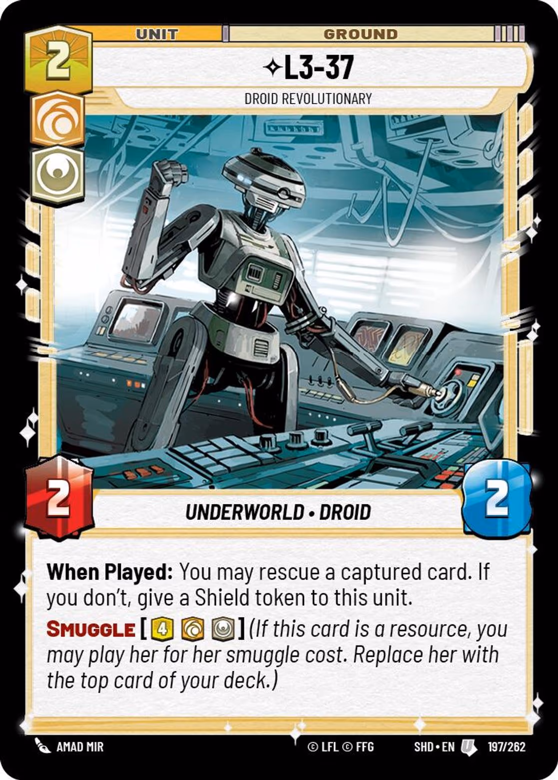 L3-37 - Droid Revolutionary SHD-197 Star Wars Unlimited card