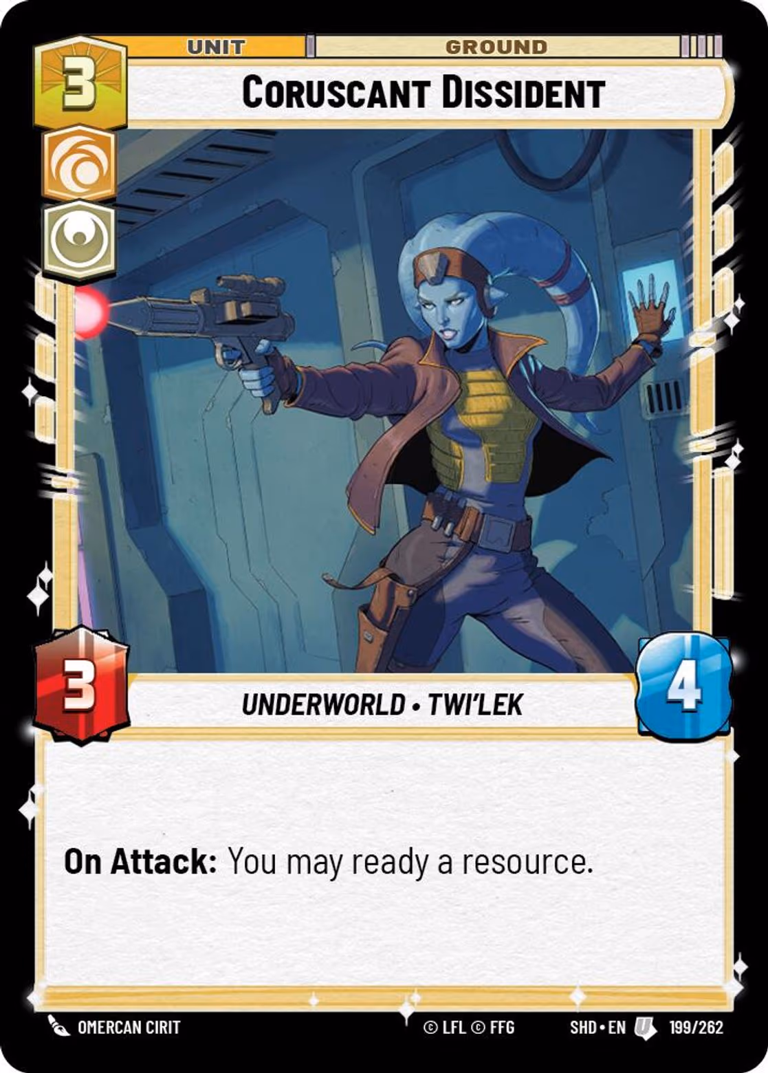 Coruscant Dissident SHD-199 Star Wars Unlimited card