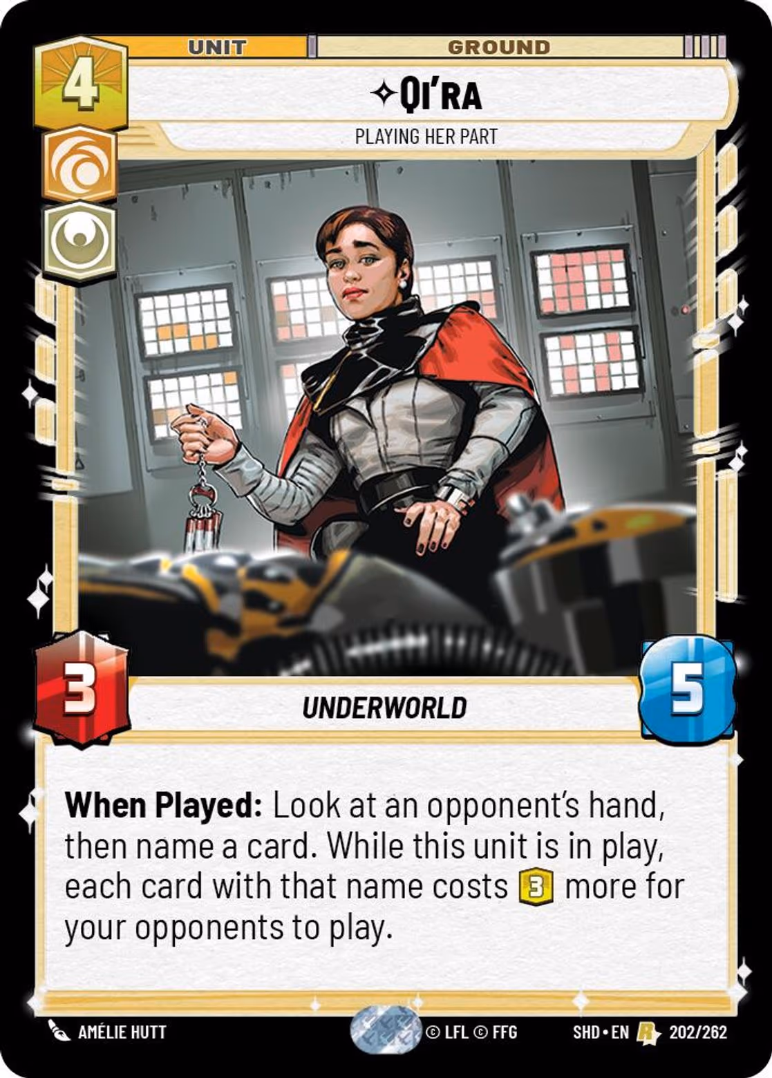 Qi'ra - Playing Her Part SHD-202 Star Wars Unlimited card