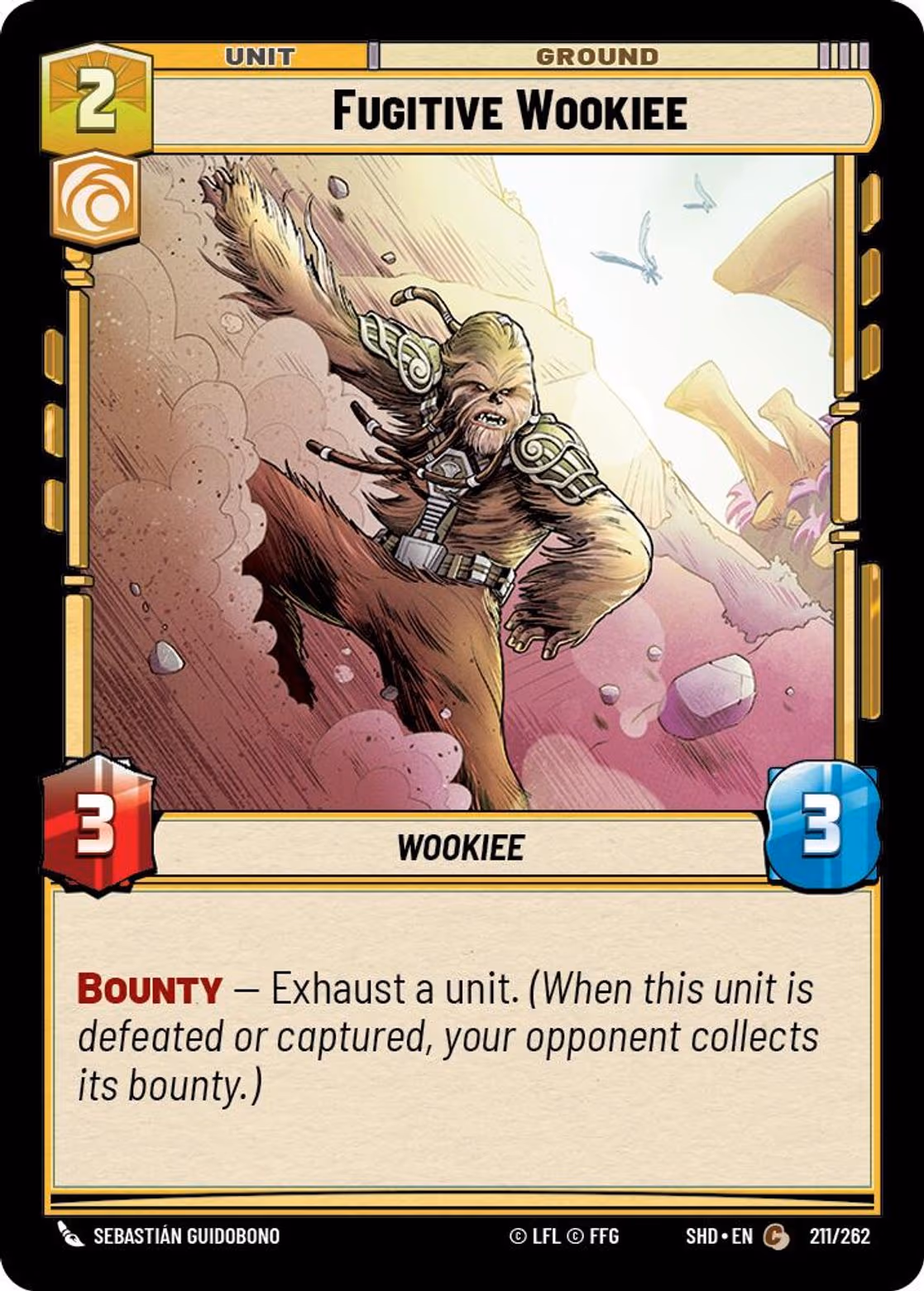 Fugitive Wookiee SHD-211 Star Wars Unlimited card