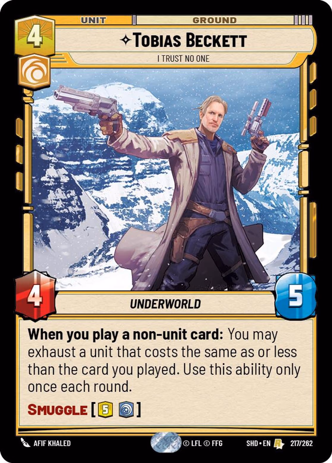 Tobias Beckett - I Trust No One SHD-217 Star Wars Unlimited card