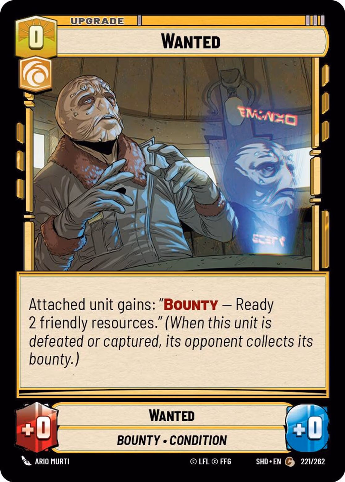 Wanted SHD-221 Star Wars Unlimited card