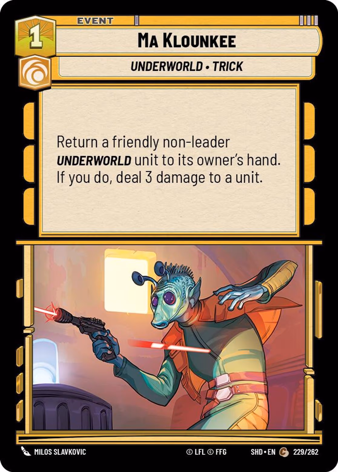Ma Klounkee SHD-229 Star Wars Unlimited card