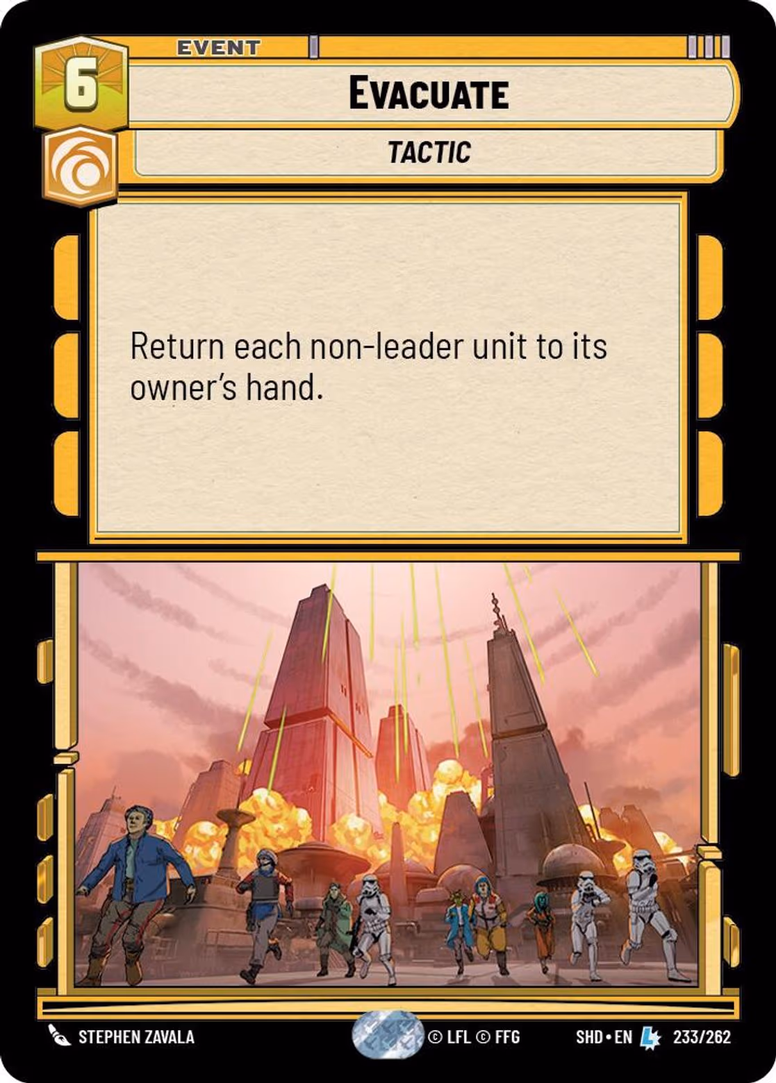 Evacuate SHD-233 Star Wars Unlimited card