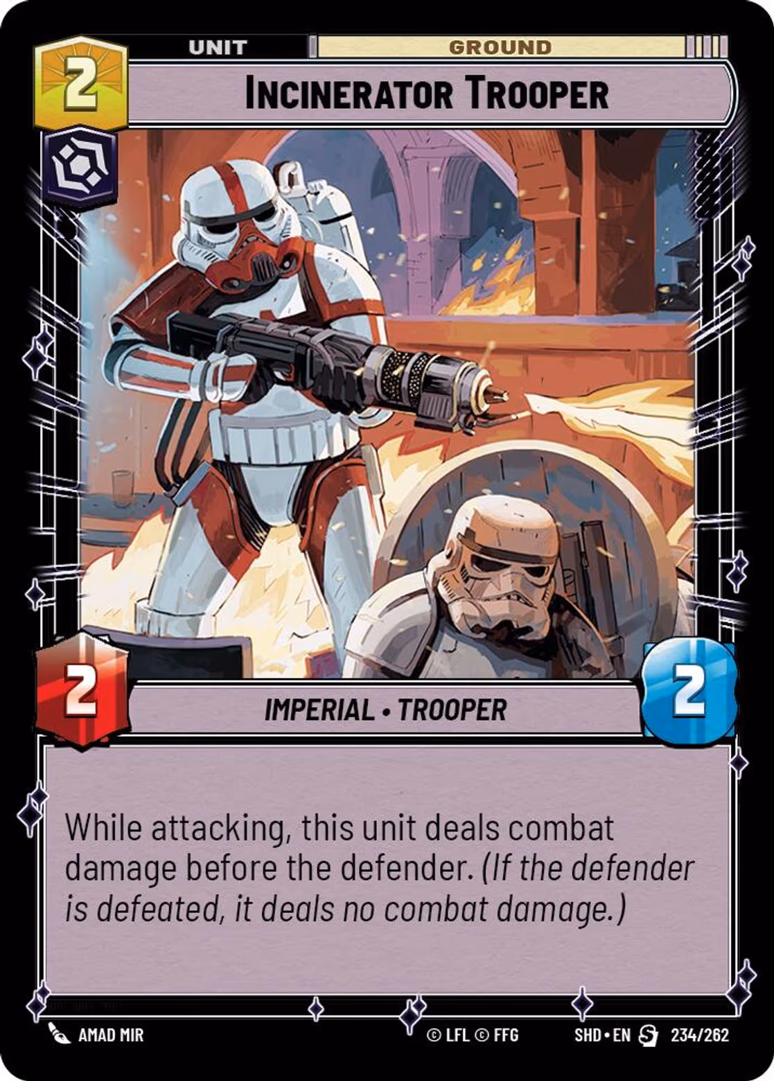 Incinerator Trooper SHD-234 Star Wars Unlimited card