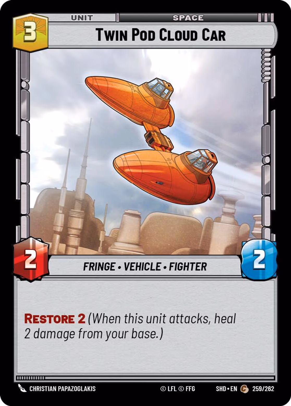 Twin Pod Cloud Car SHD-259 Star Wars Unlimited card