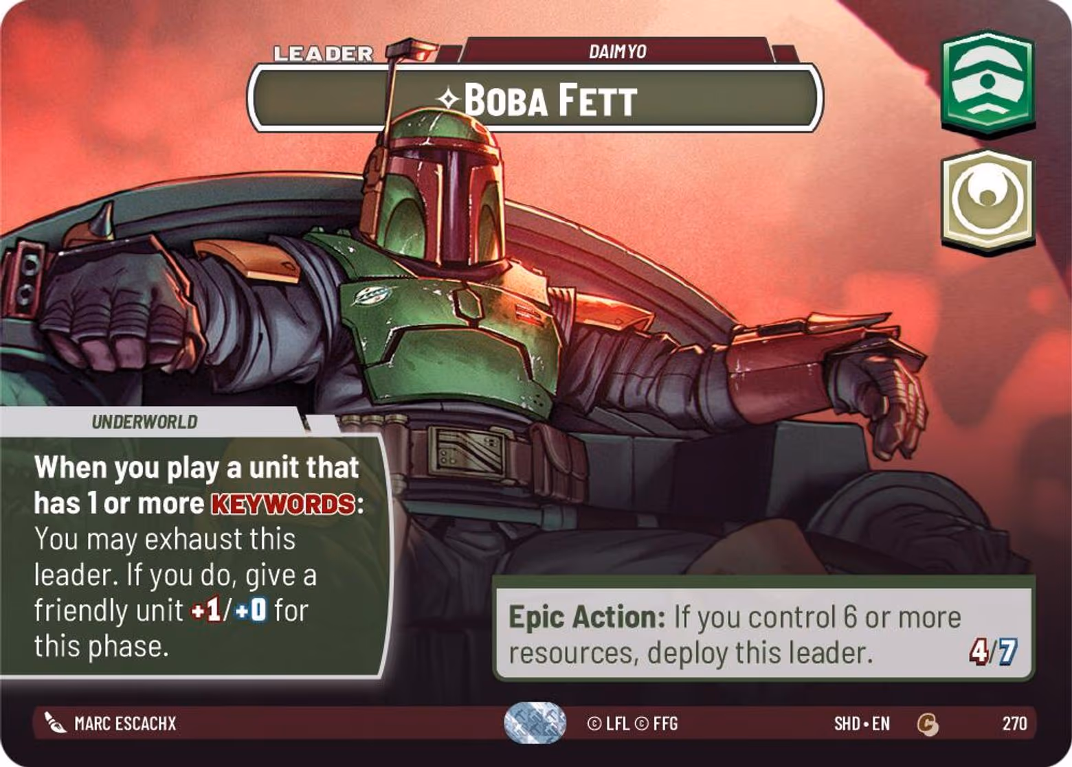 Boba Fett - Daimyo SHD-270 Showcase Star Wars Unlimited card